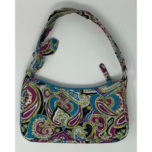Vera Bradley Silk Zoe Shoulder Crescent Bag Casual Chic Pre-Owned